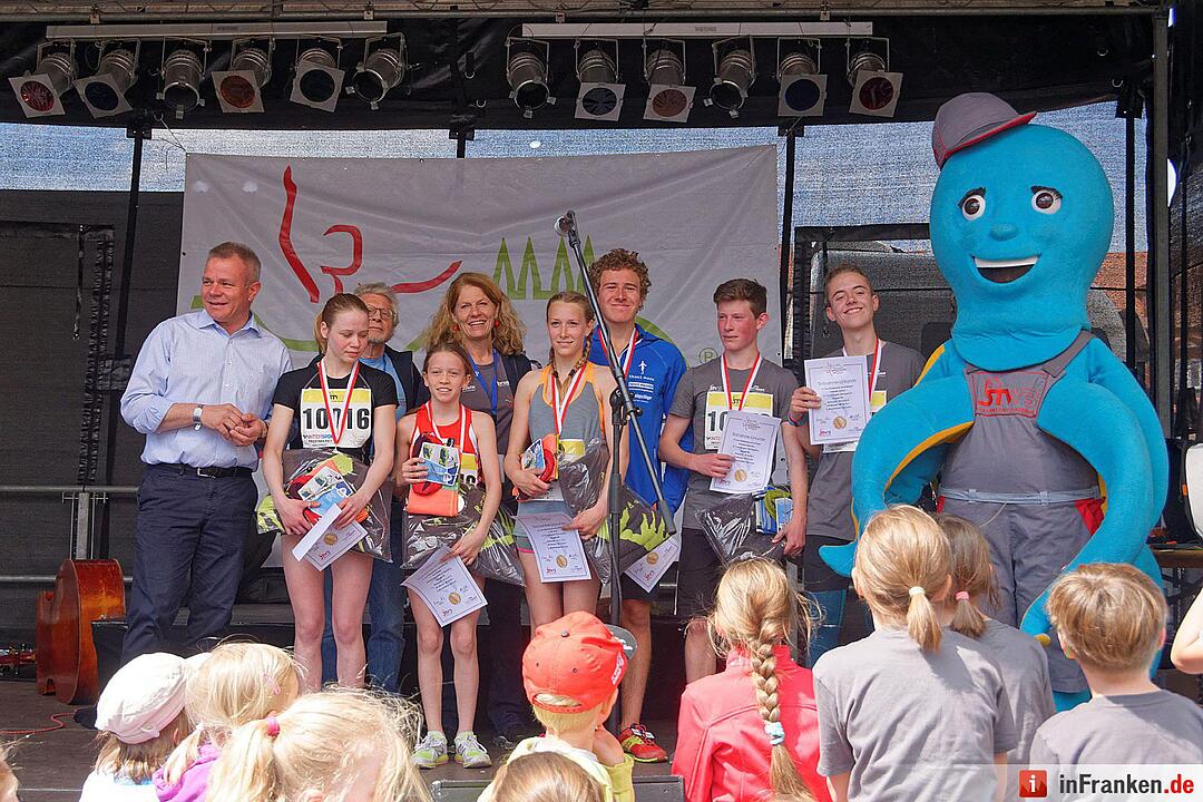 Weltkulturerbelauf 2017 in Bamberg: Der Zieleinlauf am Maxplatz