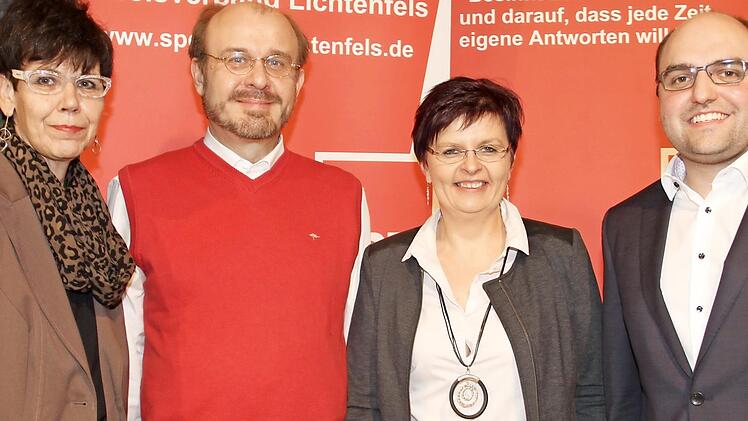 Die Redner des politischen Aschermittwochs der Kreis-SPD in Burgkunstadt (von links): Susann Biedefeld, Ralf Pohl, Sonja Berger und Sebastian Müller. Fotos: Gerda Völk