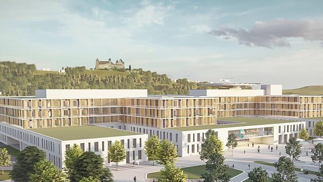 So soll das neue Klinikum auf dem ehemaligen BGS-Gel&auml;nde in Coburg einmal aussehen.
