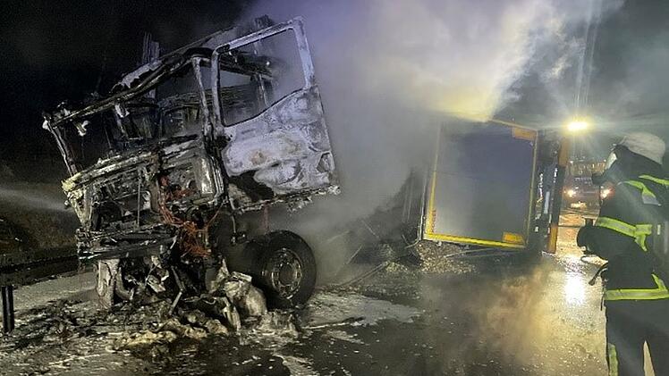 Lkw-Brand auf der A9