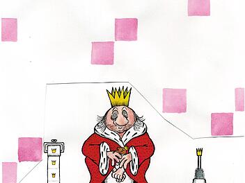 Ein Rundgang durch die Ausstellung im Erlanger Stadtmuseum am 28. Juni zeigt, mit welch unterschiedlichen Mitteln Walter Moers sein Publikum zum Lachen bringt (im Bild: der F&ouml;nig).