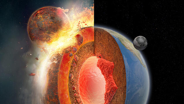 Mondentstehung: &Uuml;berreste von Theia im Erdmantel