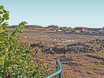 Der Weiher bei Limbach wird zum Regenrückhaltebecken für den Abwasserzweckverband ausgebaut .  Foto: Evi Seeger
