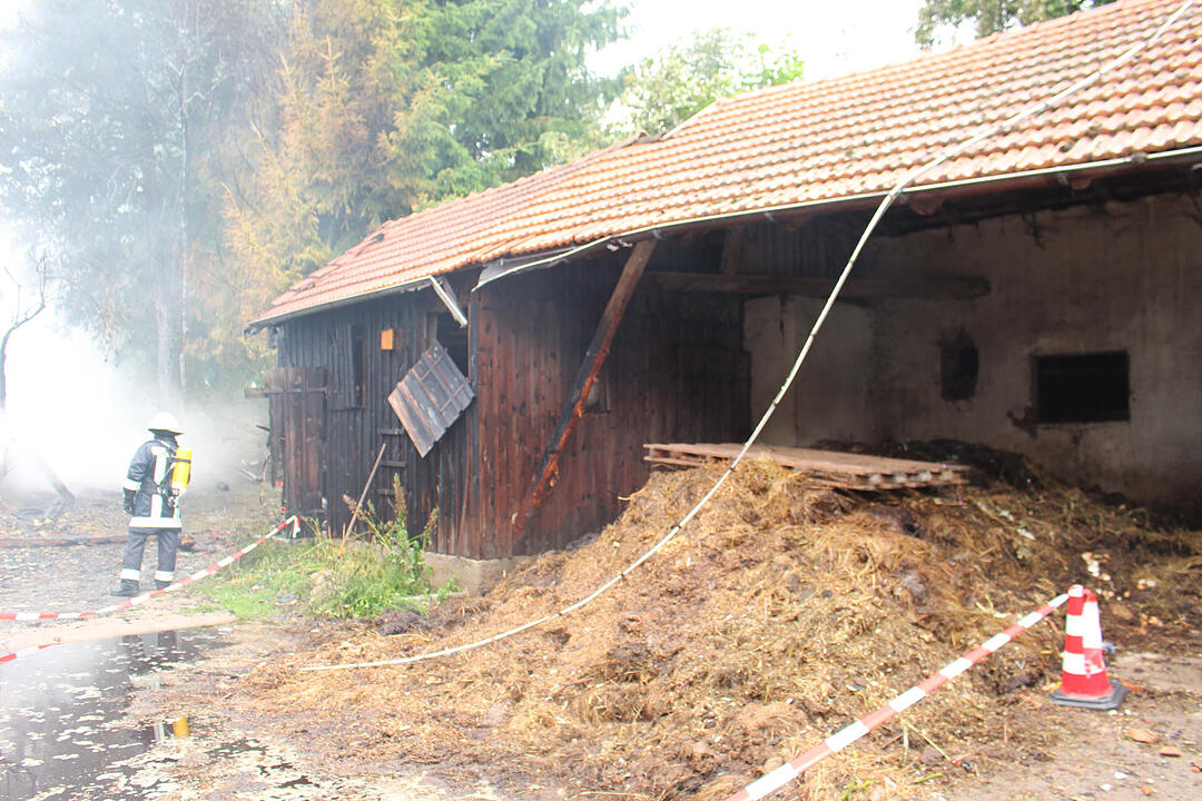 Scheunenbrand im Landkreis Bayreuth