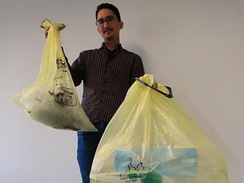 Nach drei Wochen "Plastikfasten" hat Redakteur Ronald Heck deutlich weniger Müll im Gelben Sack. Foto: Josef Hofbauer