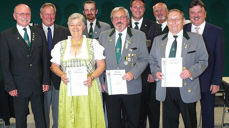 Die geehrten Mitglieder der Schützengesellschaft Untersteinach.