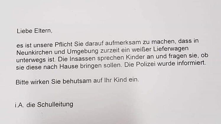 Auch dieses Schreiben kursierte. Repro: inFranken.de