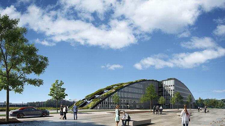 Ein Entwurf, der eine "Inspiration" für die Planungen des Kulmbacher Campus sein könnte, sagt Marion Resch-Heckel, die Fachberaterin der Uni Bayreuth ist: Dieses Bürogebäude nach den Plänen der Hamburger Hedi Teherani Design GmbH soll künftig das Eingangstor zum Innovationspark Augsburg sein.