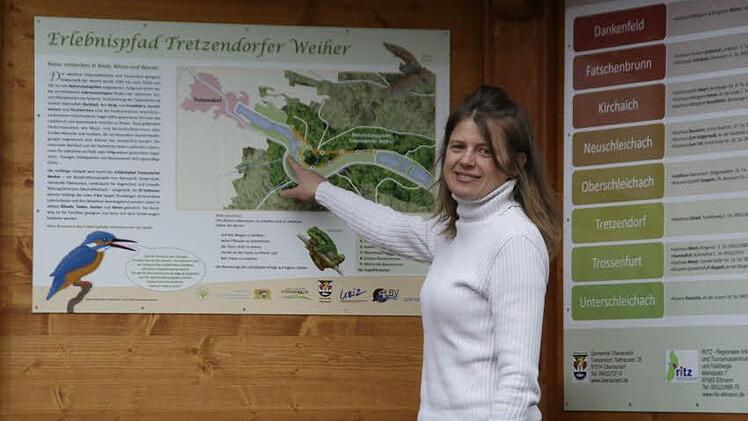 Leader-Managerin Ulla Schmidt hat den Erlebnisweg Tretzendorfer Weiher mitgestaltet.