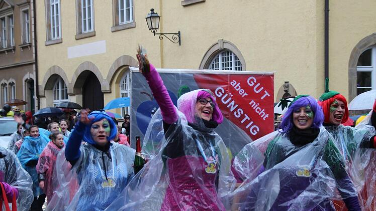 Mit Regenmänteln versuchten einige ihr schönes Kostüm zu schützen. Foto: Dominic Buckreus