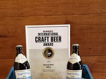 Gleich drei Bayreuther Biere konnten die Jury des "Meininger's International Craft Beer Award" überzeugen und holten die Goldmedaillen nach Oberfranken!