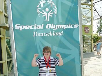Gold und Bronze gewann Sarah Rinkowitz aus Kleinmünster (Gemeinde Riedbach) bei den Special Olympics in München. Die 24-Jährige arbeitet in den Lebenshilfe-Werkstätten in Augsfeld.  Foto: sw