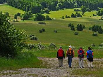 Wanderer auf dem Hochrhöner Foto: Archiv/Carsten Kallenbach