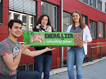 Florian Koberstein, Franziska Wedler und Theresa Kohl stehen im Halbfinale des Wirtschaftsplanspiels "Play the Market".  Foto: Benedikt Borst