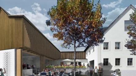 So soll der Gasthof "Schwarzes Kreuz" künftig aussehen  Visualisierung: Haberbeck Schlempp Architekten GmbH