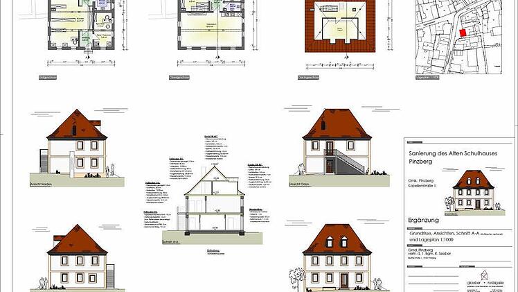 Nach dem Konzept des Architekturbüros soll die Treppe nach außen verlegt werden. Skizze: Glauber&Rosbigalle