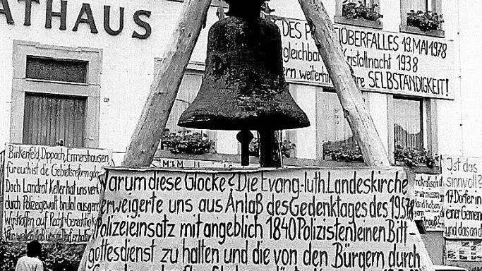 Die Freiheitsglocke wurde zum Symbol des Widerstands in Ermershausen gegen die Eingemeindung.