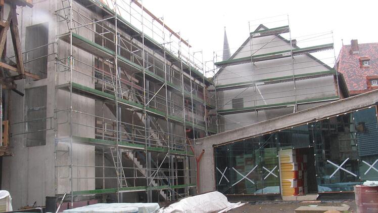 Die Baustelle des neuen Euerdorfer Rathauses.  Foto: Hilmar Ruppert