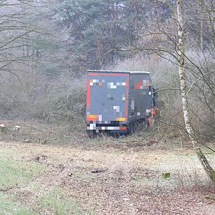 Lkw rast bei Gremsdorf ins Unterholz