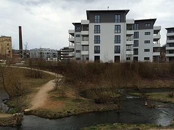 Zwischen Fischpass und Industriekanal: Die Erba-Insel gehört zu den bevorzugten Lagen in Bamberg. Doch in den letzten Monaten hat sich auch hier ein Rückgang der Nachfrage bemerkbar gemacht.  Foto: Michael Wehner