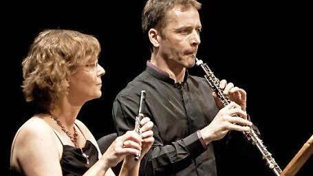 Angelika Stirner (Flöte) und Bernhard Forster (Oboe).