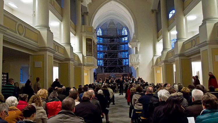 Impressionen vom Baustellenkonzert in der Coburger Morizkirche. Foto: Jochen Berger