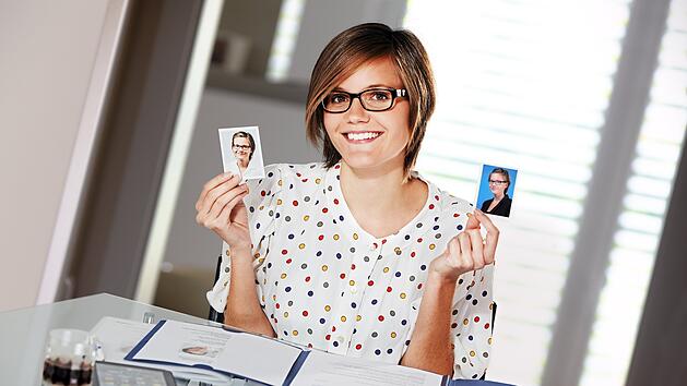 young lady preparing documents for application