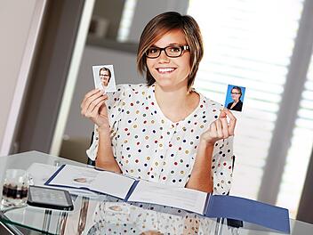 young lady preparing documents for application
