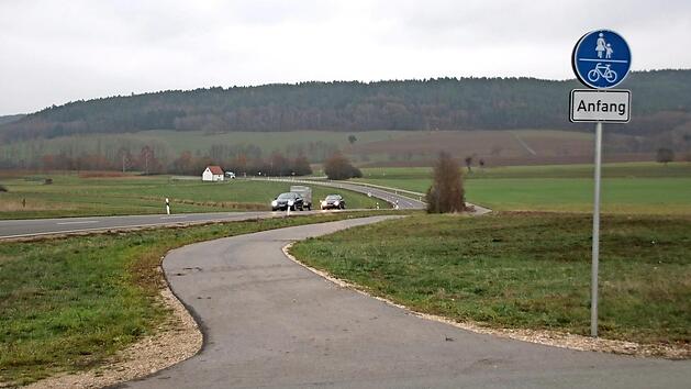 Kein Baum s&auml;umt den k&uuml;rzlich geschaffenen Radweg von Isling in Richtung Burkheim, nur einige B&uuml;sche, die zuvor auch schon dort gestanden haben. Die Lichtenfelser Stadtverwaltung verspricht aber, dass sich das &auml;ndern wird, die Begr&uuml;nung werde schon geplant. Foto: Matthias Einwag