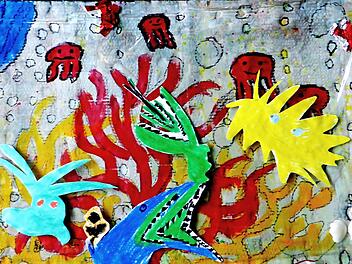 Ideenreich und farbig umgesetzt von Paul: "Neue Müllfresser für unsere schönen Meere" Foto: Günther Geiling