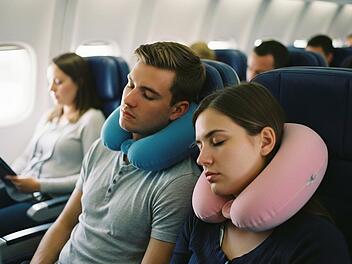 Flugzeug, Zug, Bus: Besser schlafen mit dem Reisekissen-Trick