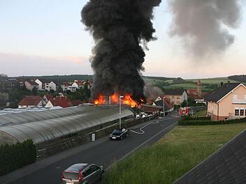 Ein Feuer zerstörte die Gärtnerei Gicklhorn in Reiterswiesen im vergangenen Juni. Foto: Archiv