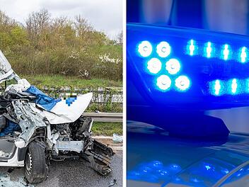 Transporter kracht auf A70 bei Schweinfurt in Stauende