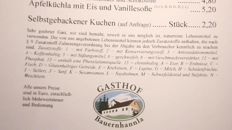 Blick in die Speisekarte für Allergiker  Foto: Friedwald Schedel