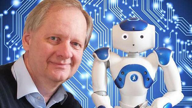 Autoren von "Coburg liest" 2017: Ulrich Eberl und sein Roboter Nao, die Gäste des Roman-Marathons Rasha Khayat, Paula Fürstenberg und Klaus Böldl, Jakob Augstein und Nikolaus Blome, die zum "Streitgespräch" kommen, und Peter Stamm, dem die Autorengala gewidmet ist. Foto: Peter-Andreas Hassiepen