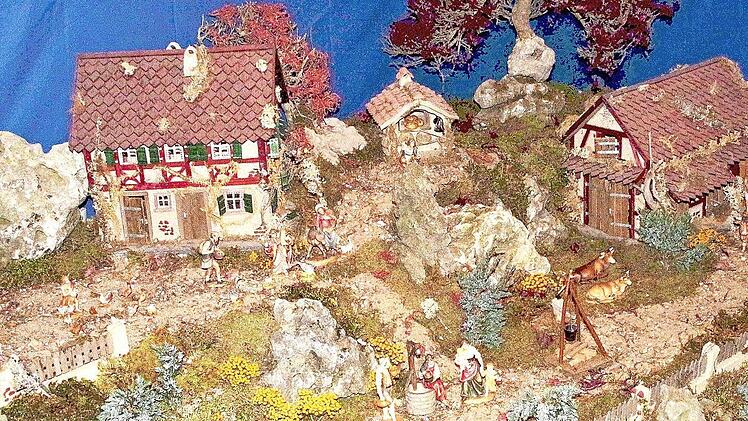 Weihnachten daheim: Auf vier mal 1,6 Metern hat ein Krippenbauer diese Landschaft inszeniert.