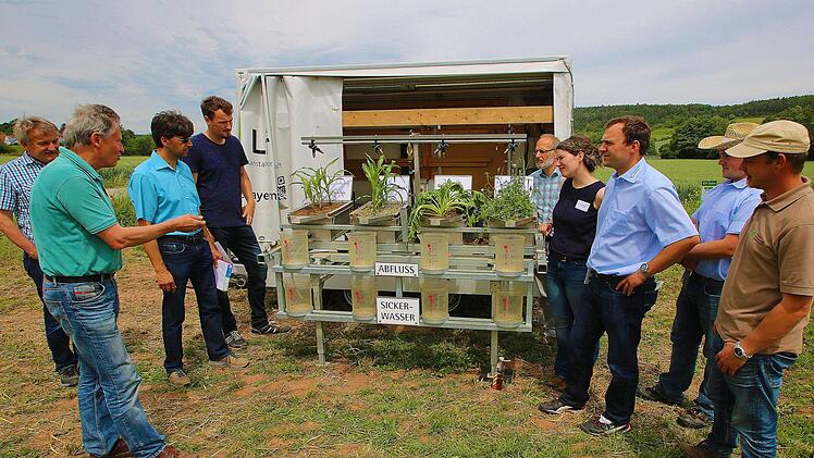 Der Erosionswagen zeigt die Wirkung von Starkregen.Foto: Dieter Britz