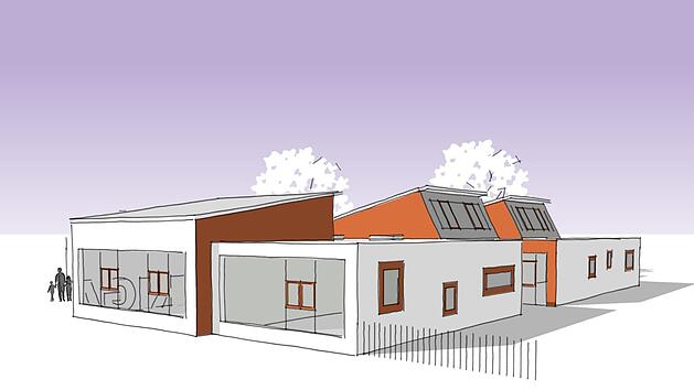 Der geplante Kindergarten in Trailsdorf Grafik:  Konopatzki & Edelh&auml;user