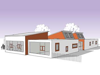 Der geplante Kindergarten in Trailsdorf Grafik:  Konopatzki & Edelhäuser