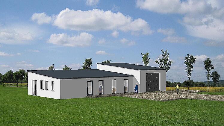 So soll sie aussehen: die neue Rettungswache im Ahorner Gemeindeteil Schorkendorf. Grafik: Architekturbüro Setzer