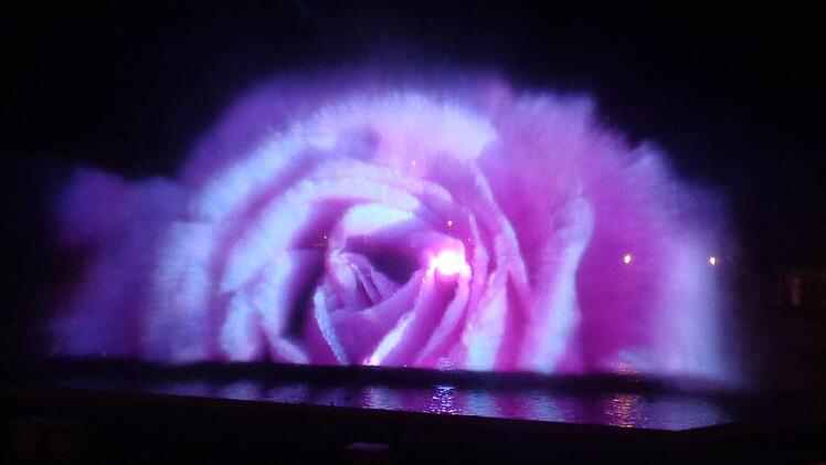 Verheißungsvoll: Dieses Bild vom Probelauf des Beamers veröffentlichte die Stadt am Freitag. Foto: Stadt Bad Kissingen