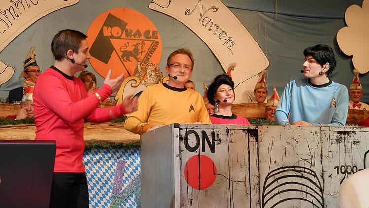 Die Hoppchores spielen Raumschiff Enterprise nach.