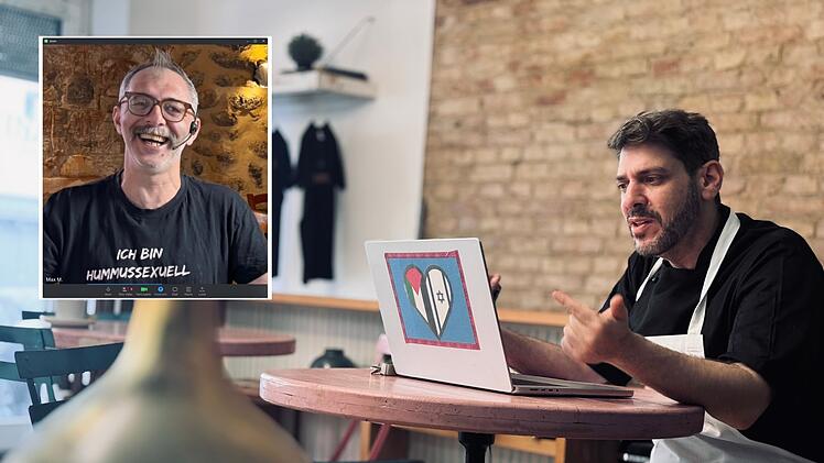 Oz Ben David (rechts) und Jalil Dabit betreiben gemeinsam ein israelisch-palästinensisches Restaurant in Berlin.