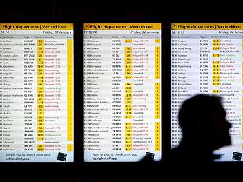 Flugausf&auml;lle in Schiphol