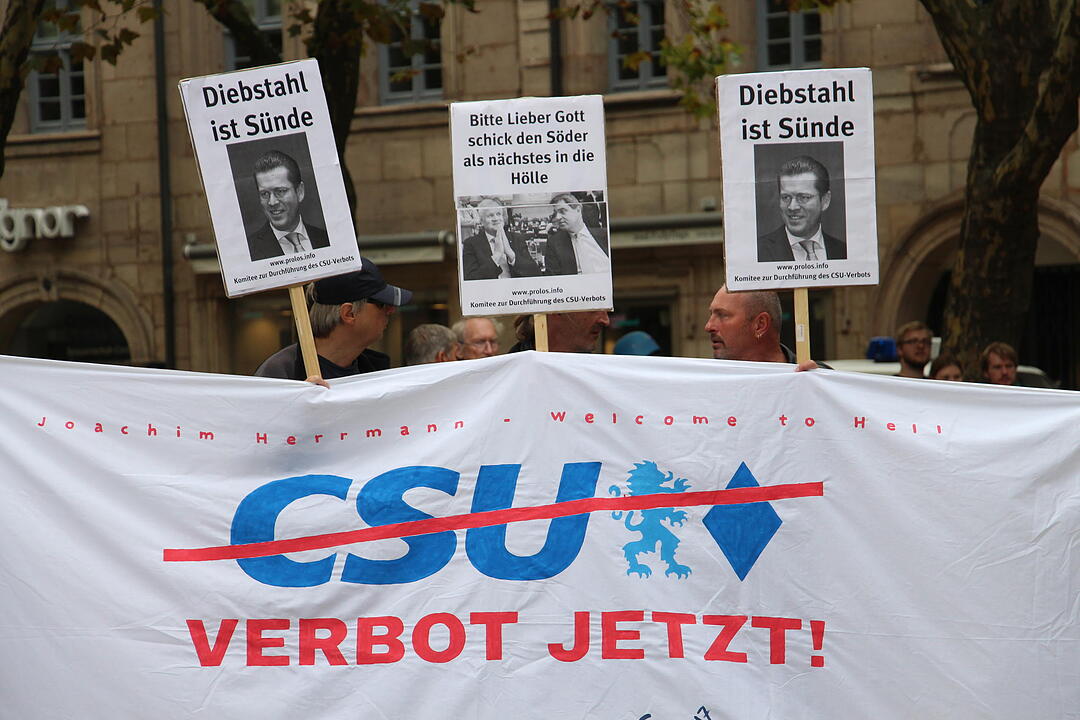 Antifa-Demo gegen Joachim Herrmann in Erlangen
