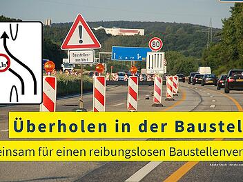 Vorsicht beim Überholen im Baustellenbereich