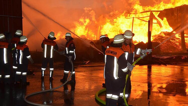 Kampf gegen meterhohe Flammen. Foto: Peter Rauch