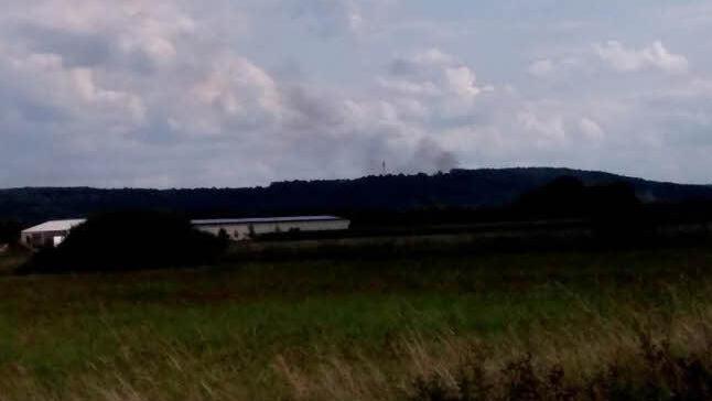 Scheunenbrand bei Unteroberndorf Foto: Bianca via Twitter