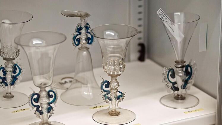 Historische Gläser in den Coburger Kunstsammlungen.Foto: Jochen Berger