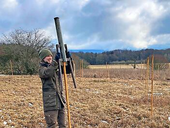 Rund 950 Ansitzwarten haben Naturschützer im vergangenen Winter für seltene Wiesenbrüter ausgebracht.